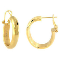 QVC Steel by Design Yellow Gold-Plated Stainless Steel Oval Hoop Earrings