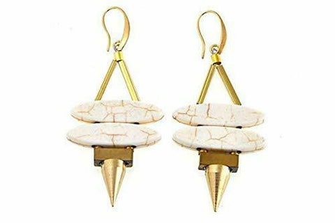 David Aubrey Colored Stone Double Marquise Spike Drop Earrings White QVC