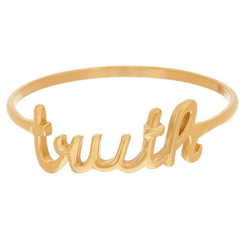 QVC Steel by Design Stainless Steel Truth Script Bangle Small Bracelet
