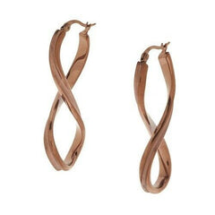 QVC Steel by Design Stainless Steel Polished Twisted Hoop Earrings