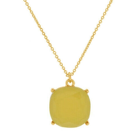 QVC Joan Rivers Cushion Goldtone Yellow Candy Pendant 18" Necklace