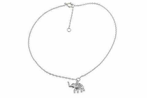 SEVILLA SILVER Sterling Silver White Topaz Elephant Anklet Holiday Discount