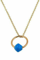 Akola "Eternal Hope" Karatasi Blue Bead Circle Pendant With 15" Chain