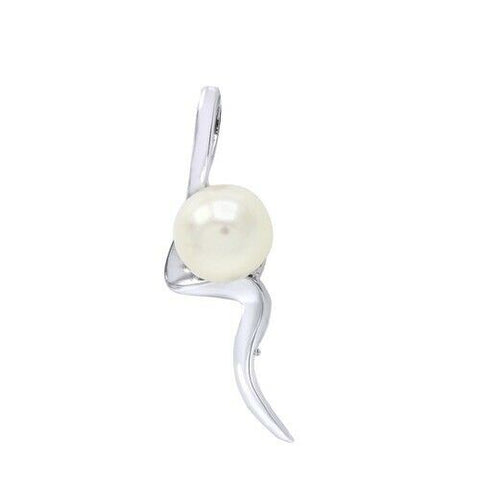 Fresh Water Pearl Drop Pendant 14k White Gold Over - White Gold
