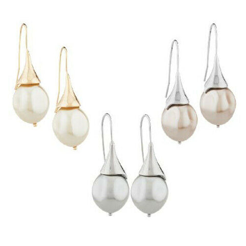 QVC Set of 3 Simulated Pearl Drop Earrings