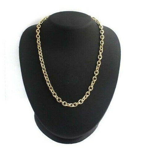 Classic Bold Oval Link Chain 18" Necklace Yellow