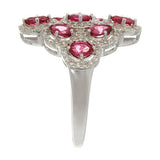 QVC Pink Spinel & White Zircon Elongated Sterling Silver Ring Size 5