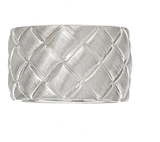 Michael Dawkins Sterling Silver Quilt Texture Band Ring SZ-5 QVC