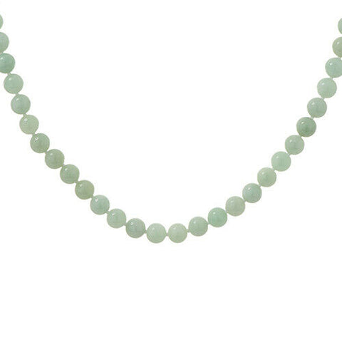 QVC Jade Sterling Silver 18" Bead Necklace