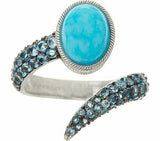 Judith Ripka Sterling 1.00 ct Turquoise Blue Topaz Ring SZ-5