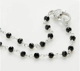 QVC Judith Ripka Sterling Black Spinal Gemstone Cultured Pearl Necklace 35”
