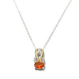 HSN Victoria Wieck 83ctw Fire Opal & Zircon 2-Tone Pendant 18" Necklace
