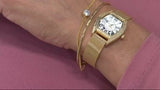 Qvc 2.00 cttw Diamonique Mesh Strap Watch With Cuff curb link chain Bracelet Set