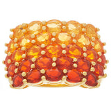 2.50 cttw Shades of Fire Opal 14K Gold Over Sterling Silver Band Ring 8 QVC