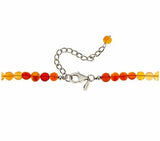 QVC Sterling Silver Colors of Fire Opal Bead Necklace
