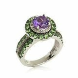 HSN Rarities 2.25 ct Amethyst and Multigemstone Sterling Silver Ring 7