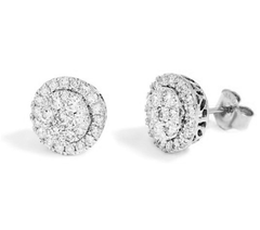 1.00 Cttw Diamond Round Cluster Stud Earrings 14K Solid Gold Affinity QVC