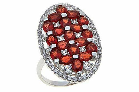 Colleen Lopez 4.6ctw Red Sapphire & White Zircon in 925 Sterling Silver Ring
