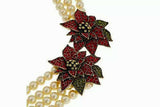 Heidi Daus"Holiday Corsage Multi Strands Beaded Crystal Necklace