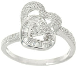 1/3 CTTW Diamond Interlocking Heart Ring 14k Gold Over Sterling Affinity QVC Ring Size 5