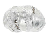 1/8 Cttw Diamond Mary Esses 14K Gold On Sterling Domed Wrapped Ring QVC Sz-8