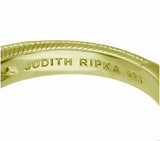 Judith Ripka 14K Yellow Gold On Cushion-Cut Lapis & Diamonique Ring sz-7 QVC - Yellow Gold