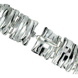 QVC Hagit Sterling Silver Large Wide Ripple Bracelet