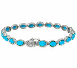 Sleeping Beauty Turquoise 14K Y-Gold On Sterling 7-1/4" Tennis Bracelet QVC