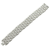 QVC Vicenza Silver Sterling 51.8g Textured 8" Bracelet