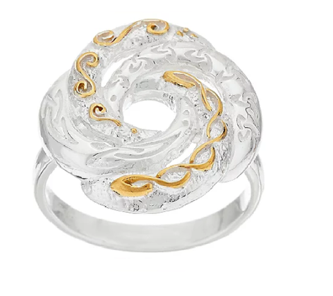 JMH Jewellery Sterling Silver Love Knot Ring SZ-5 QVC