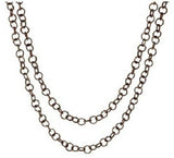 Judith Ripka Sterling 52" Chocolate Verona Circle Link Chain Necklacee