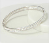 Honora Sterling Silver Round 2.5mm Cultured Pearl Hinged 8" Bangle QVC