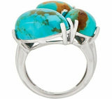Turquoise Mixed Shape Cluster Ring, Sterling Sz-7 QVC