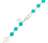 QVC Honora Cultured Pearl & Gemstone Turquoise Bead 36" Necklace Sterling