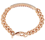 QVC 18k Gold Over Pave'Crystal ID Curb Link 6-3/4" Bracelet by Italia