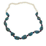 Colleen Lopez Gemstone Pearl ,Amethyst &turquoise 30" Amy Necklace HSN