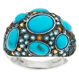 QVC Turquoise & 1.75 cttw Multi-Gemstone Sterling Ring Size 9