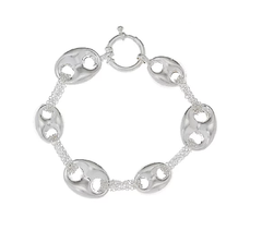 QVC Sterling 7-1/4" Marine Link Bracelet by Silver Style