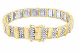0.02 ct White Diamond Men's Bracelet In 14k Yellow Gold Sterling - Yellow Gold