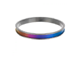Mirell Titanium Colored Round Bangle Bracelet QVC