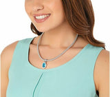 QVC Italian Silver 7.20 ct Blue Topaz Enhancer with Sterling Necklace