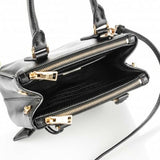 Prada Authentic Mini Saffiano Leather Double-Zip Tote Black Gold Hardware