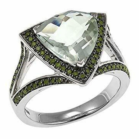 Colleen Lopez 14K Gold Over Sterling Silver Trilliant Gem and Diamond Ring SZ- 6
