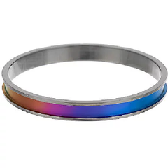 Mirell Titanium Colored Round Small Bangle Bracelet QVC