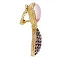 Judith Ripka Sterling & 14K Gold On Freeform Pink Doublet & Pave' Earrings QVC